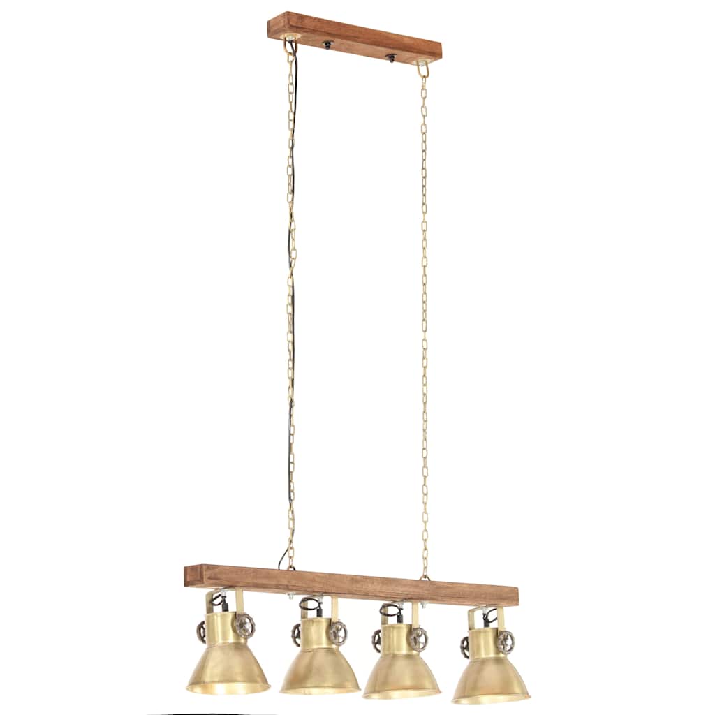 Tööstuslik laelamp, messing, E27, mangopuit