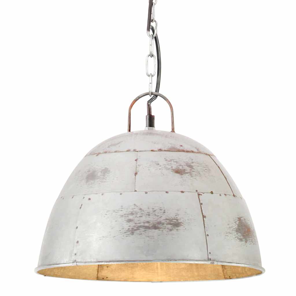 Tööstuslik vanaaegne laelamp 25 W hõbedane, ümmargune 31 cm E27