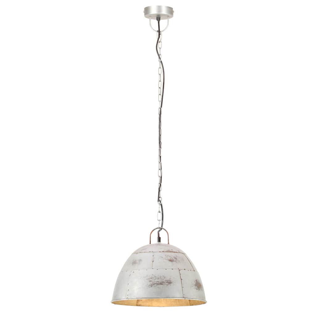 Tööstuslik vanaaegne laelamp 25 W hõbedane, ümmargune 31 cm E27