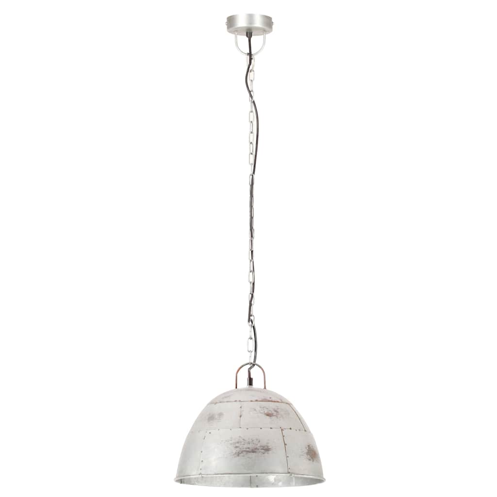 Tööstuslik vanaaegne laelamp 25 W hõbedane, ümmargune 31 cm E27