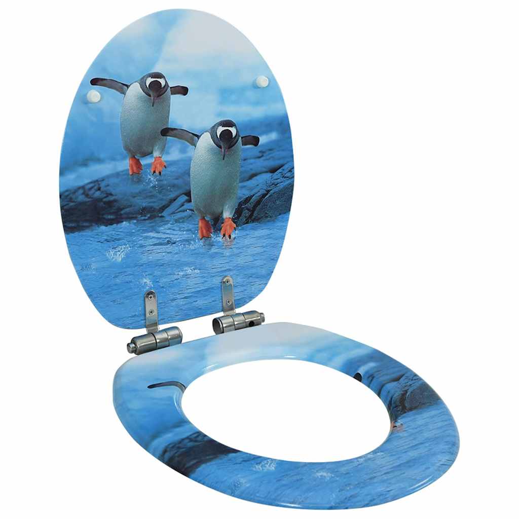 WC prill-laud vaikselt sulguv, MDF, pingviinidisainiga