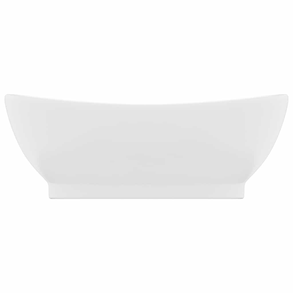 Valamu ülevooluga, ovaalne matt valge 58,5 x 39 cm keraamiline