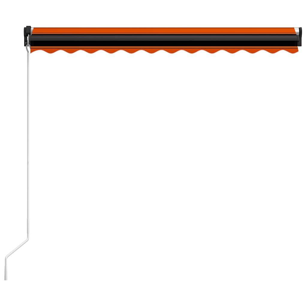 Käsitsi sissetõmmatav varikatus, LED 350x250 cm, oranž ja pruun