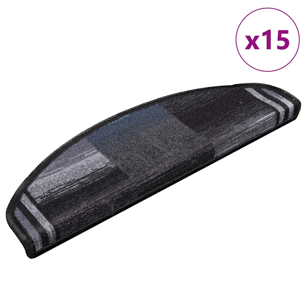 Isekleepuv trepivaip 15 tk, must ja hall, 65 x 21 x 4 cm