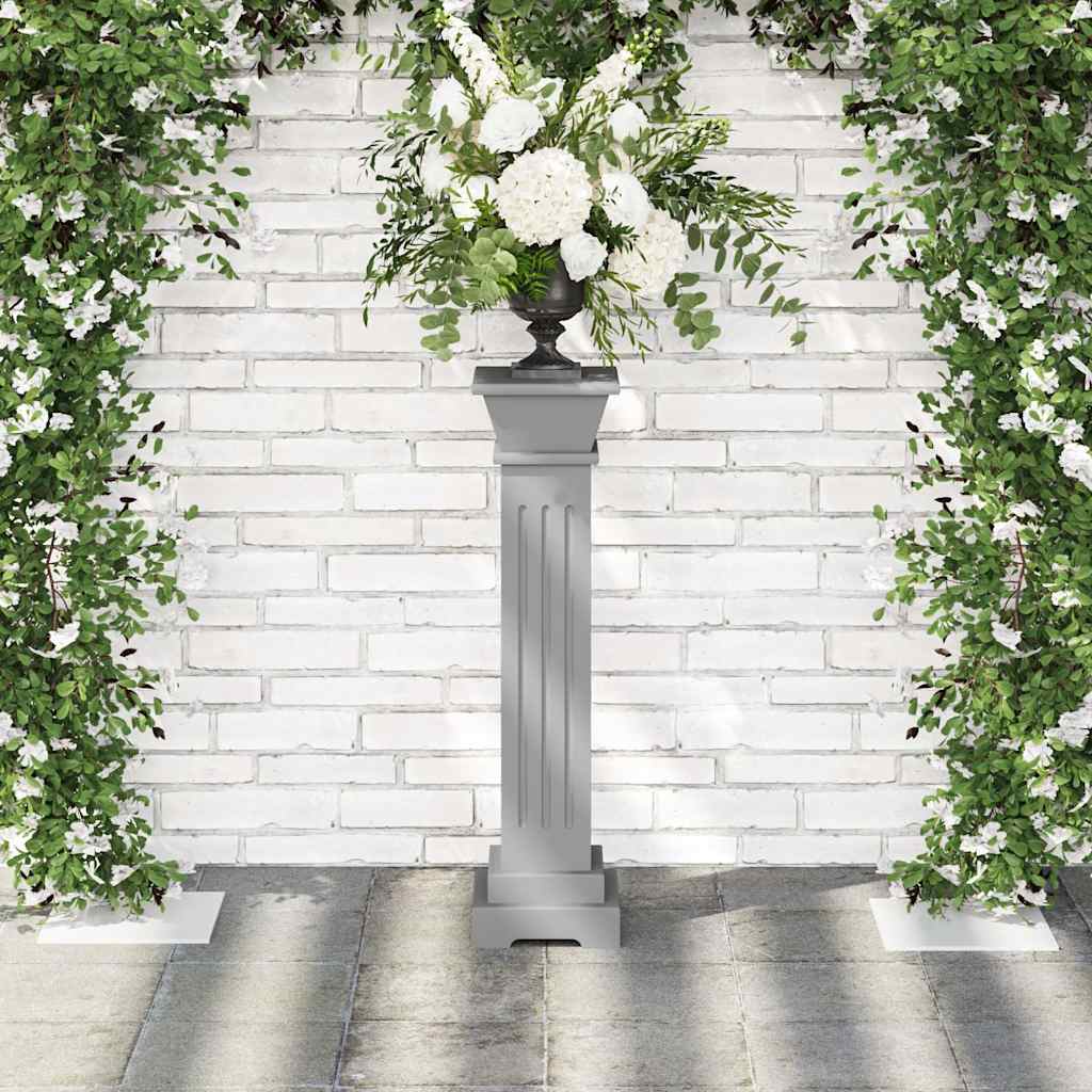 Klassikaline kandiline lillepostament, hall, 17x17x66 cm, MDF