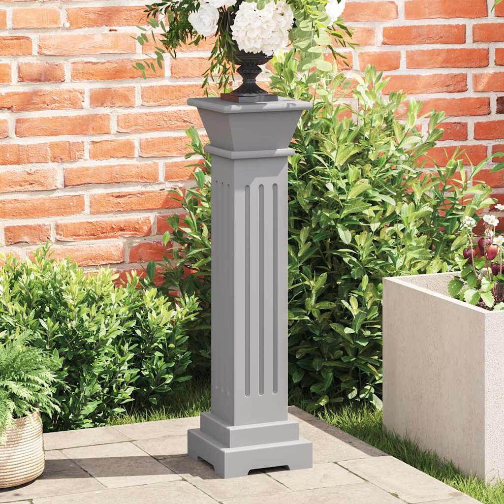 Klassikaline kandiline lillepostament, hall, 17x17x66 cm, MDF