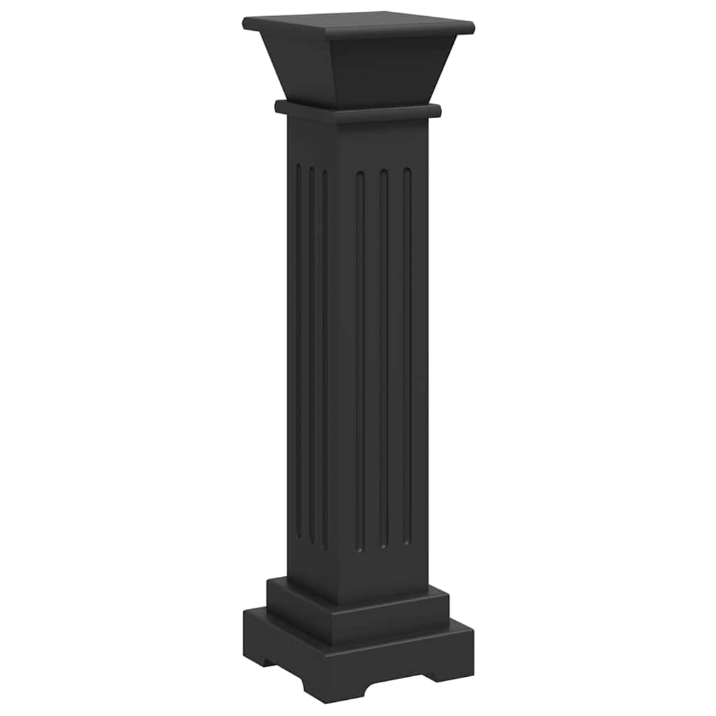 Klassikaline kandiline lillepostament, must, 17x17x66 cm, MDF