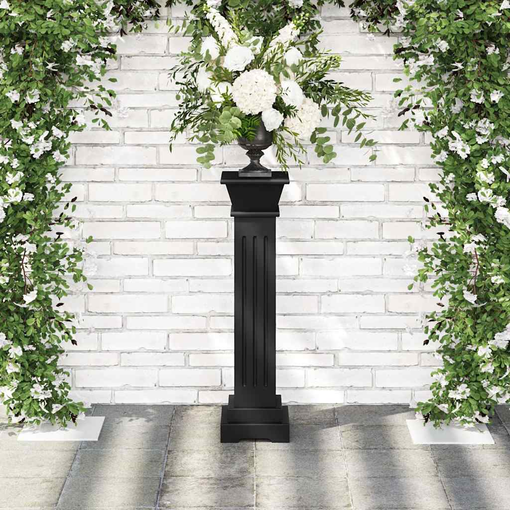 Klassikaline kandiline lillepostament, must, 17x17x66 cm, MDF