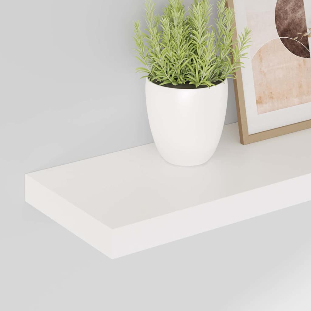 Seinariiulid, 2 tk, kõrgläikega valge, 80 x 23,5 x 3,8 cm MDF