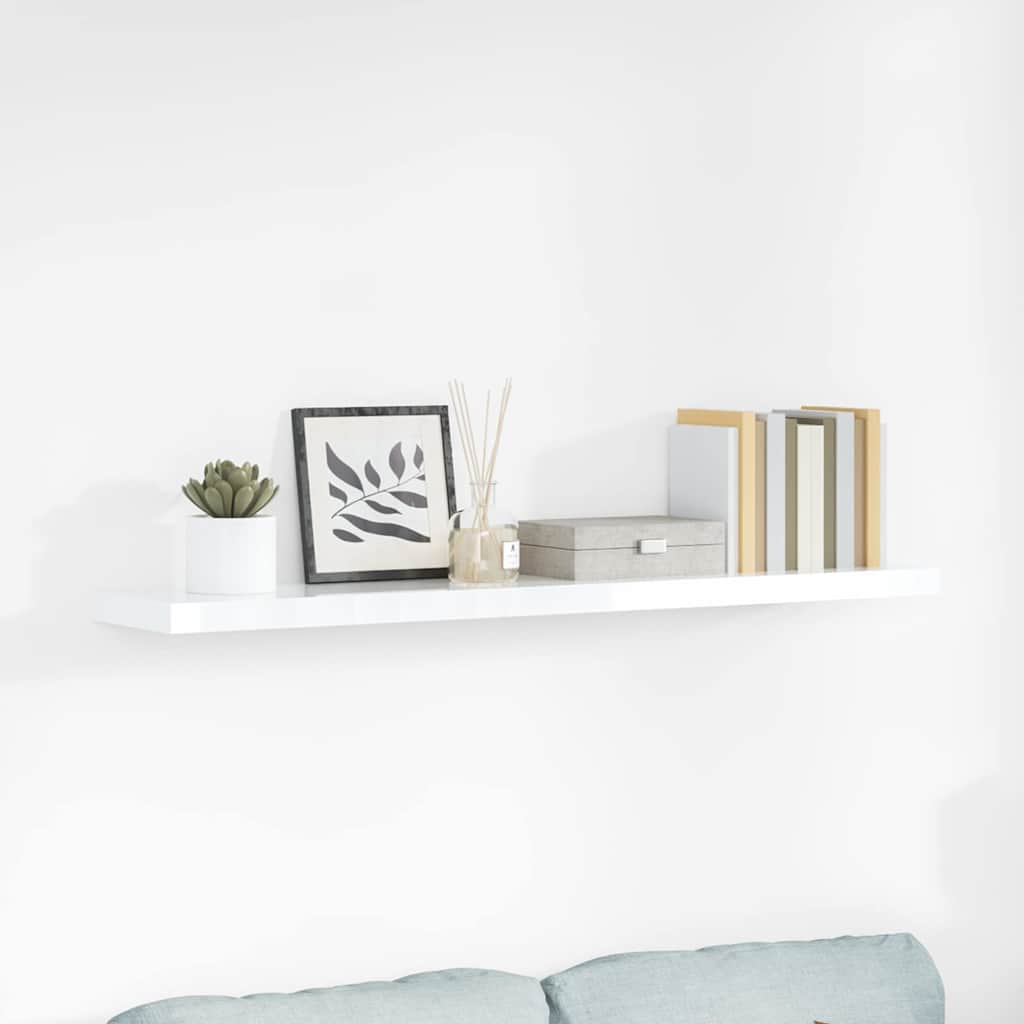 Seinariiul, kõrgläikega valge, 120x23,5x3,8 cm MDF