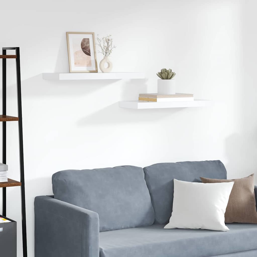 Seinariiulid, 2 tk, valge, 60 x 23,5 x 3,8 cm MDF