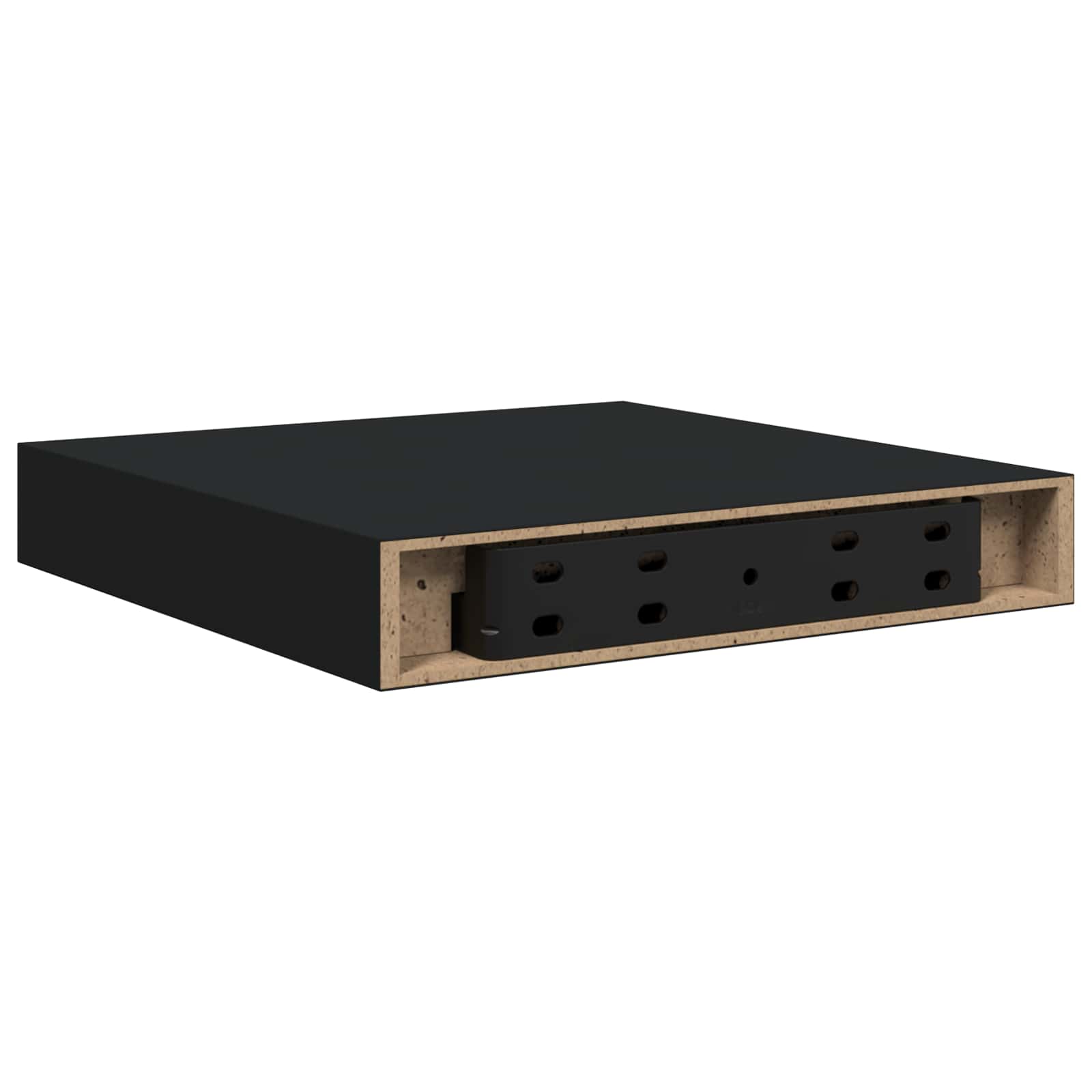 Seinariiulid, 2 tk, must, 23 x 23,5 x 3,8 cm MDF