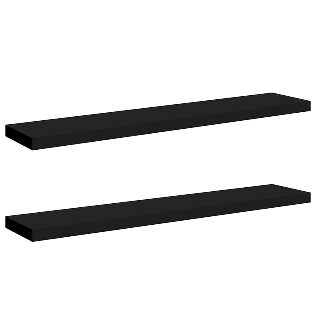 Seinariiulid, 2 tk, must, 120x23,5x3,8 cm MDF