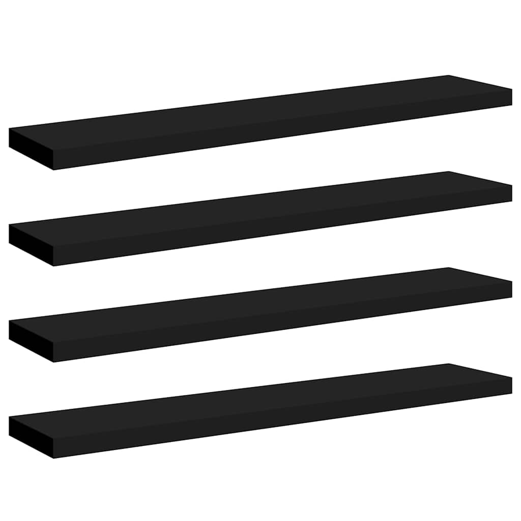 Seinariiulid, 4 tk, must, 120x23,5x3,8 cm MDF