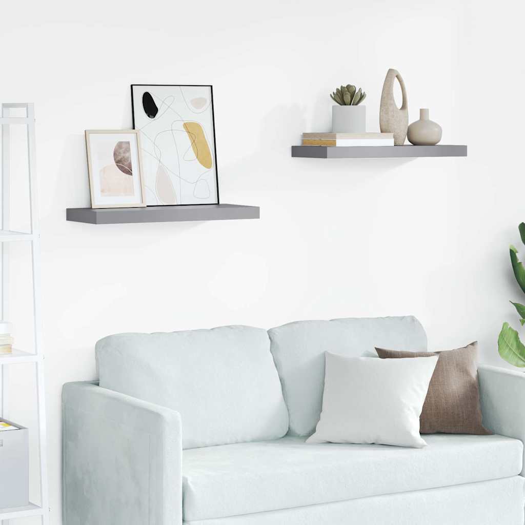 Seinariiulid, 2 tk, hall, 60 x 23,5 x 3,8 cm MDF