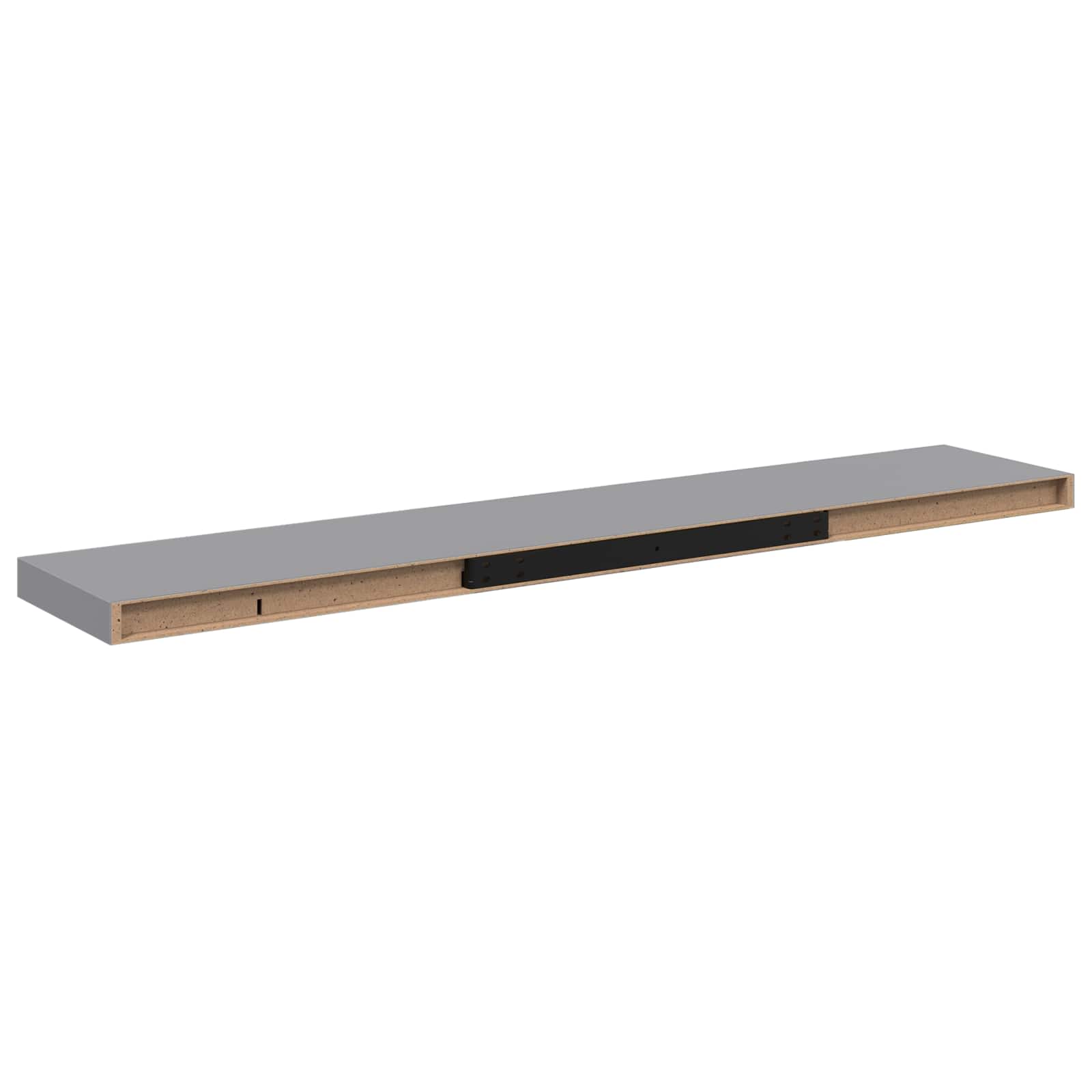 Seinariiulid, 2 tk, hall, 120x23,5x3,8 cm MDF