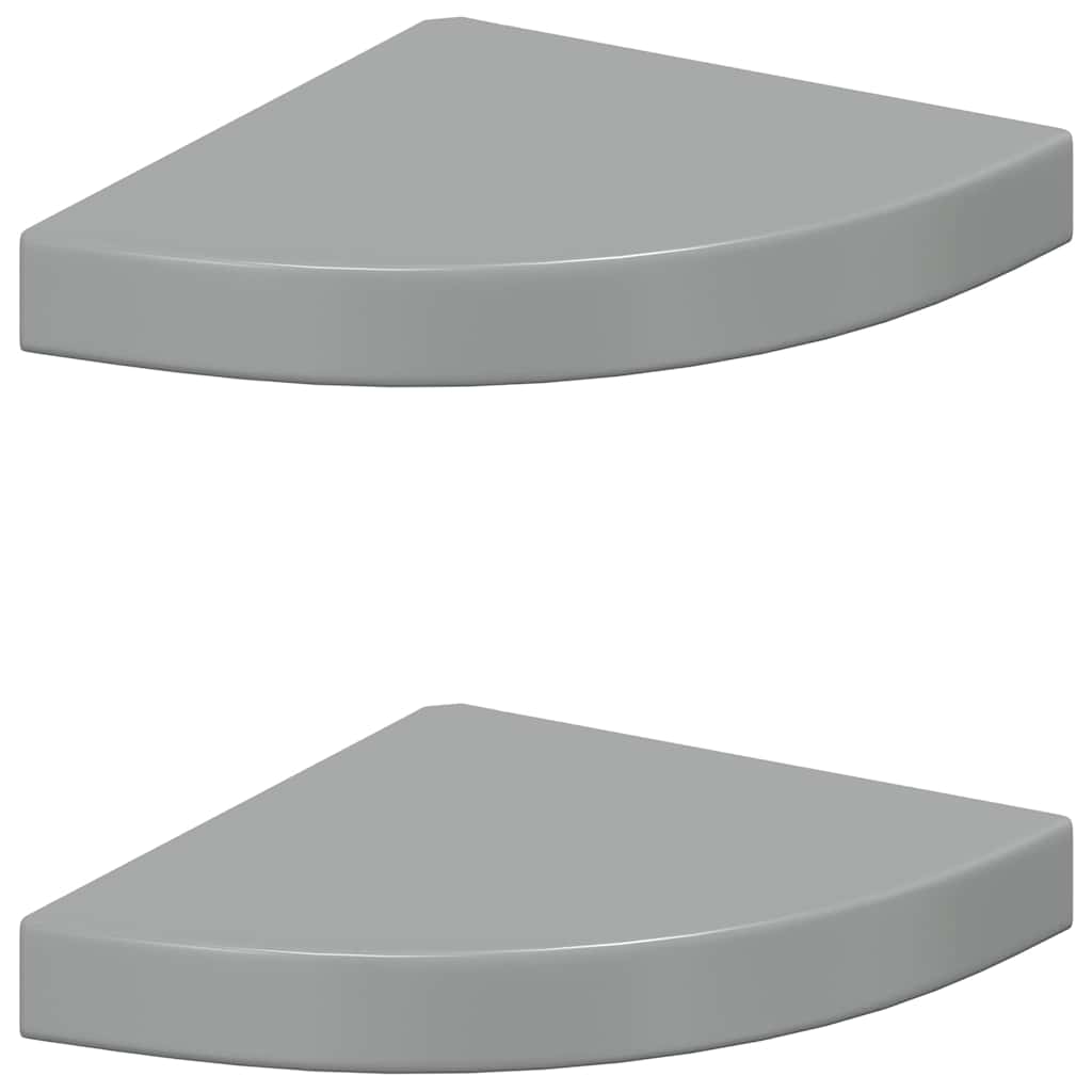 Nurgariiulid, 2 tk, kõrgläikega, hall, 25 x 25 x 3,8 cm MDF