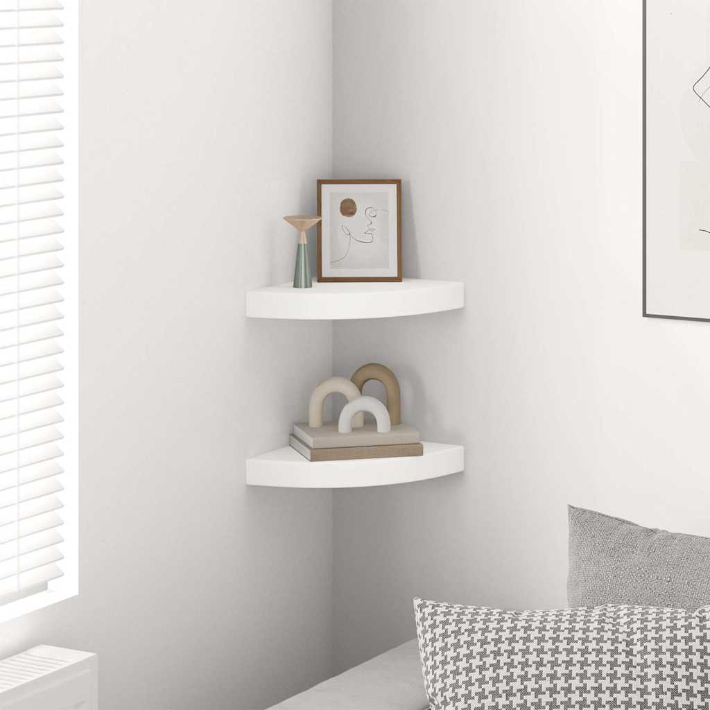 Nurgariiulid, 2 tk, valge, 25 x 25 x 3,8 cm MDF