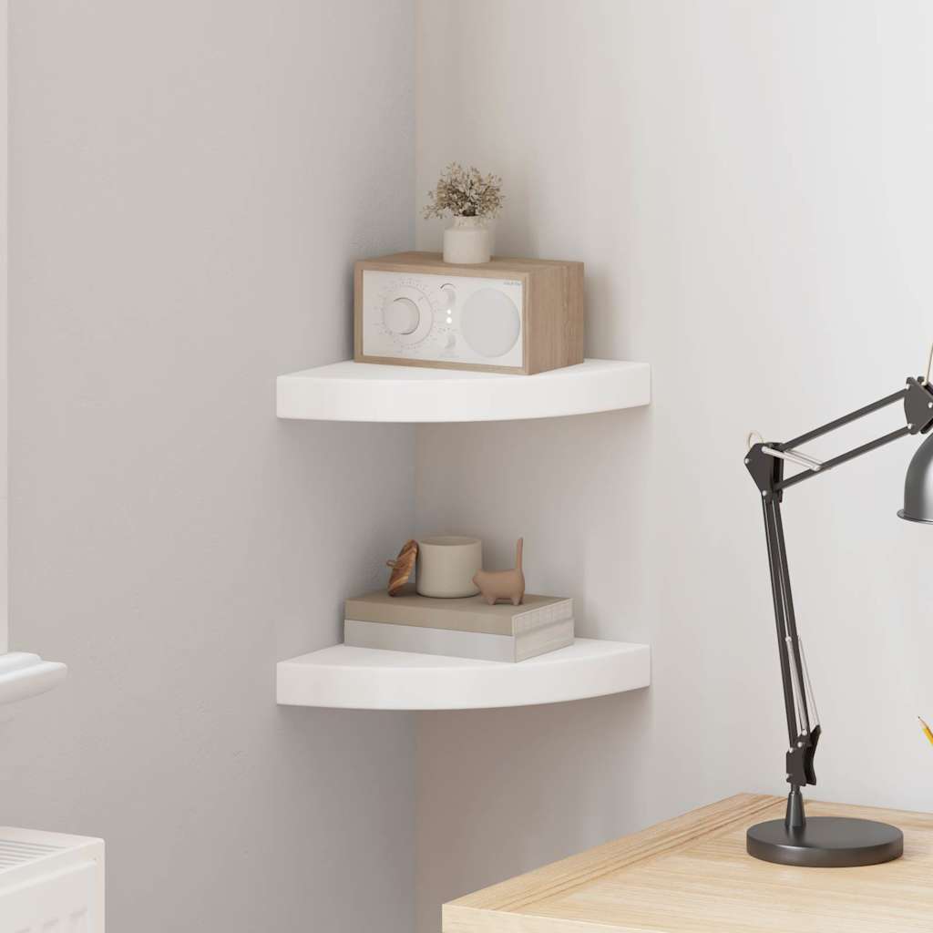 Nurgariiulid, 2 tk, valge, 25 x 25 x 3,8 cm MDF