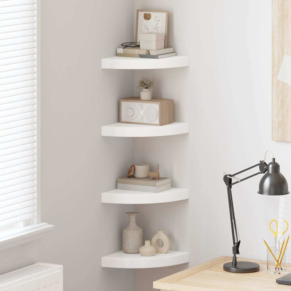 Nurgariiulid, 4 tk, valge, 25 x 25 x 3,8 cm MDF