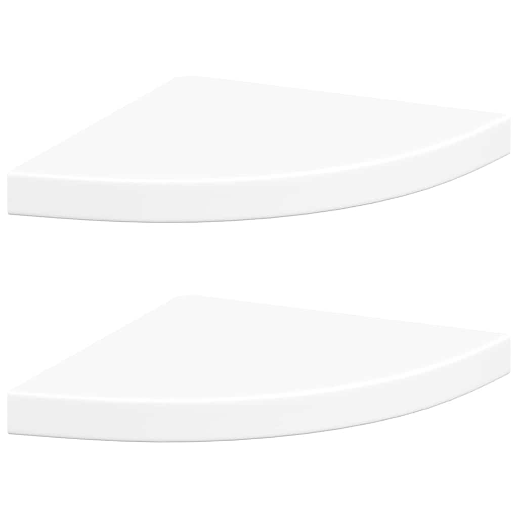 Ujuvad nurgariiulid 2 tk, valged, 35 x 35 x 3,8 cm, MDF