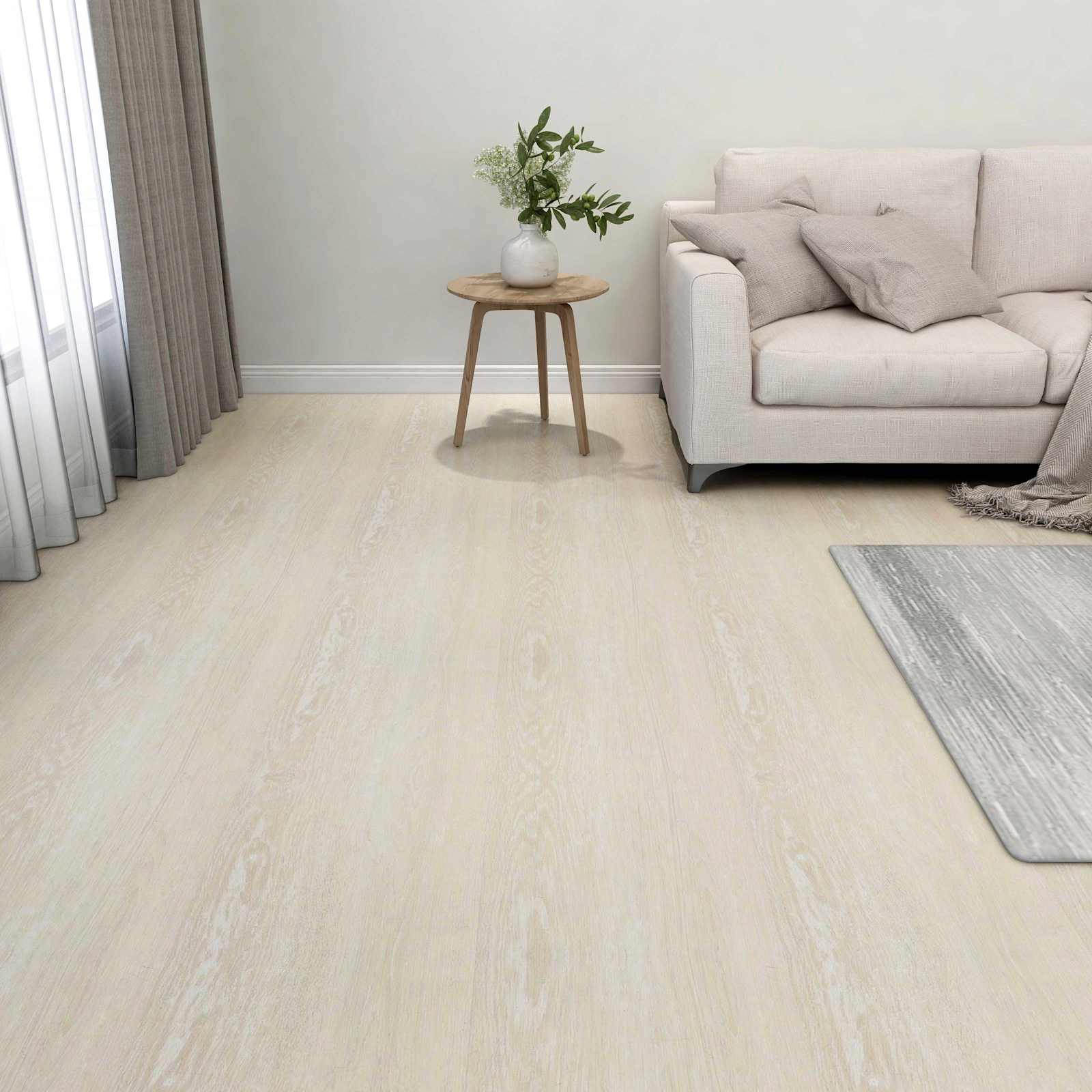Põrandaplaadid Valge ja Beez 5,11 m² 55 tk PVC
