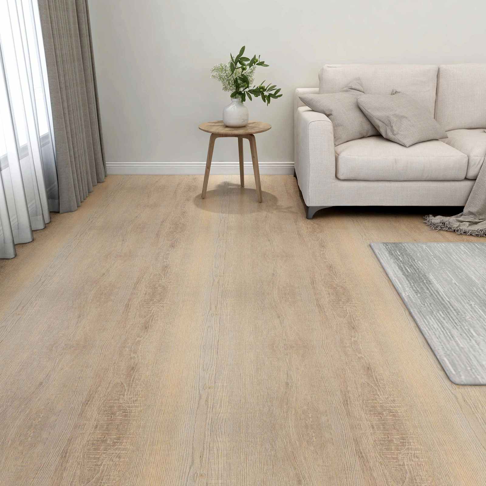 Põrandaplaadid Helehall, Tumepruun 5,11 m² 55 tk PVC