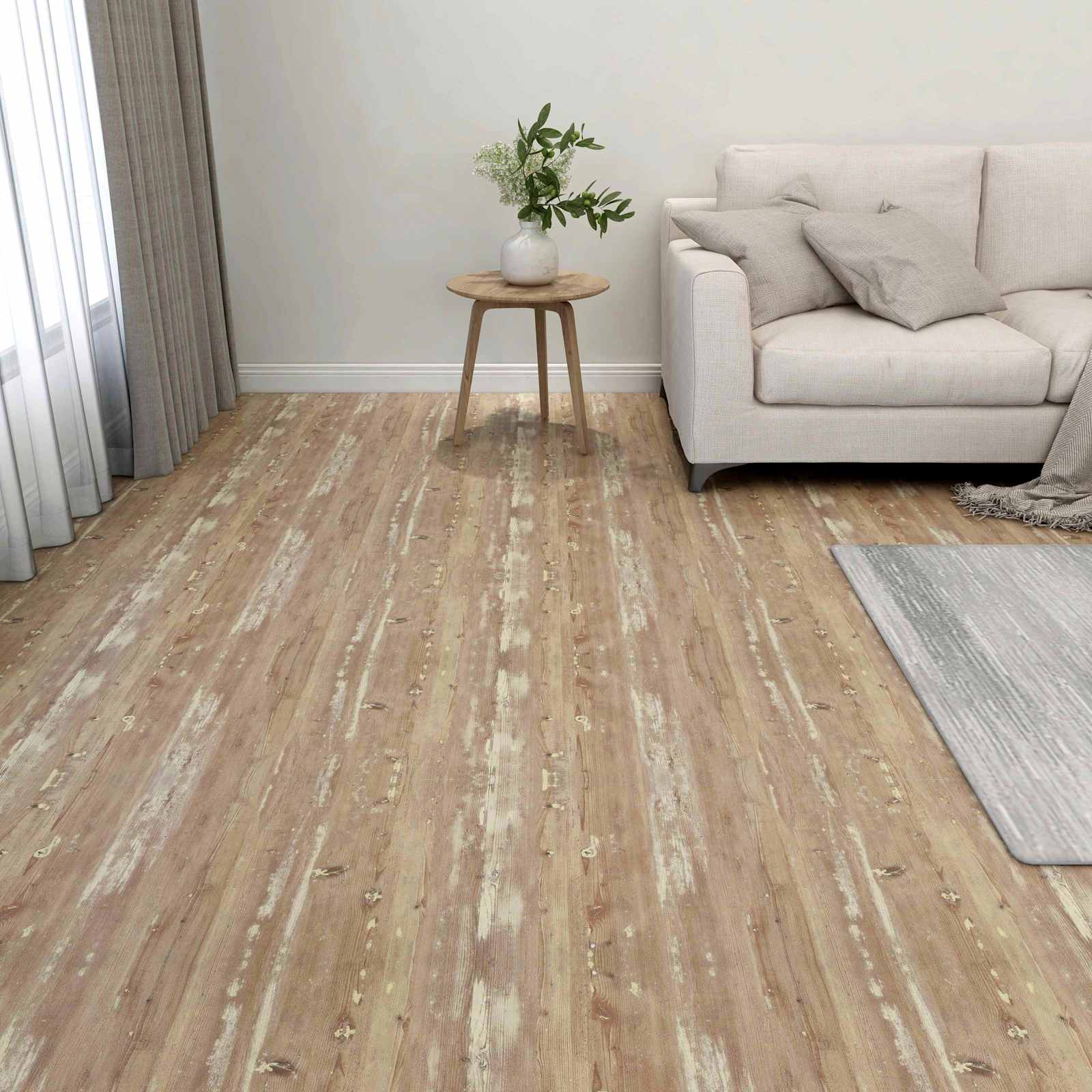 Põrandaplaadid Kreem ja Helepruun 5,11 m² 55 tk PVC
