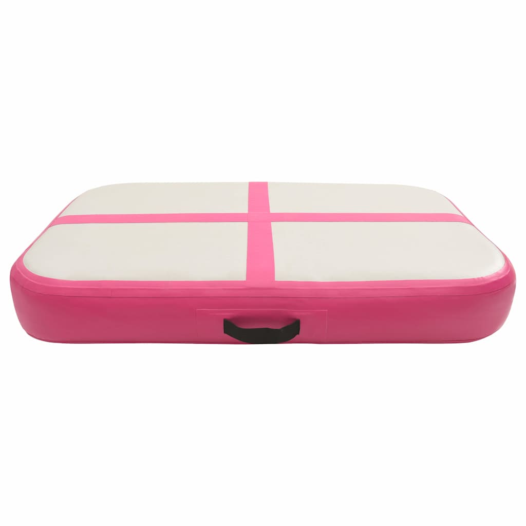 Täispumbatav võimlemismatt pumbaga 60x100x10 cm PVC roosa