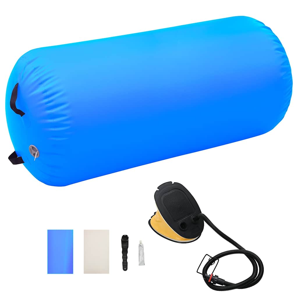 Täispumbatav võimlemisrull pumbaga 120x90 cm PVC sinine