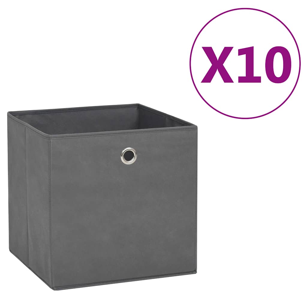 Mittekootud kangast hoiukastid 10 tk, 28 x 28 x 28 cm, hall