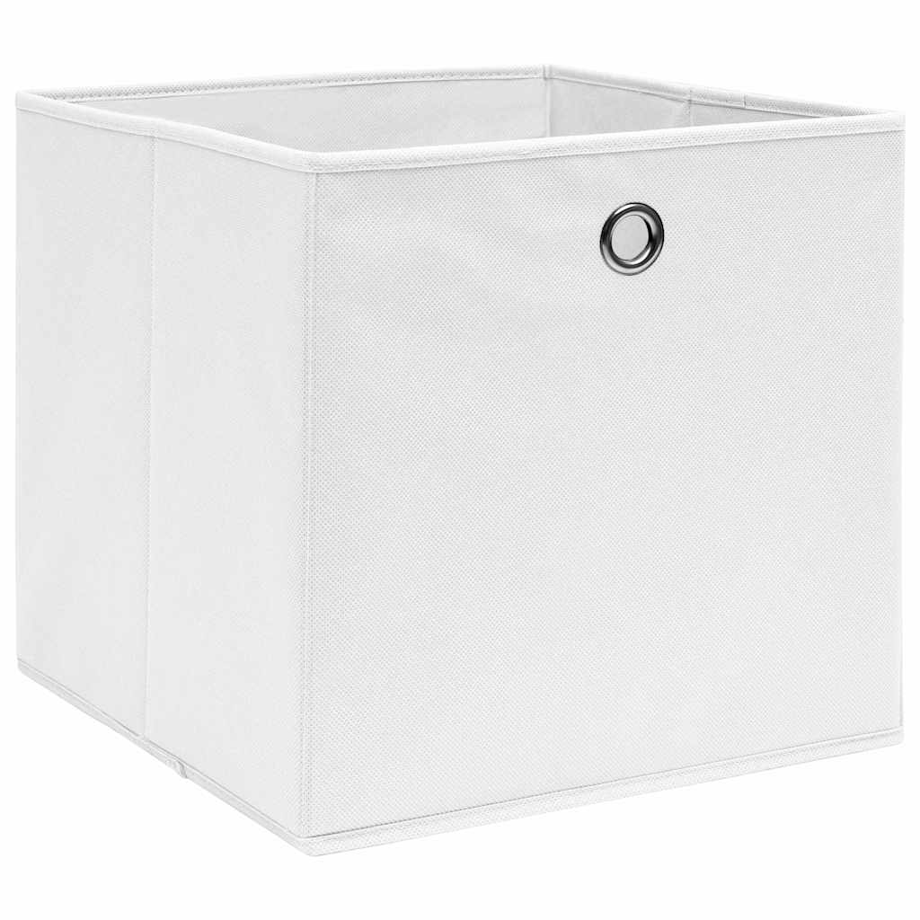 Mittekootud kangast hoiukastid 4 tk, 28 x 28 x 28 cm, valge
