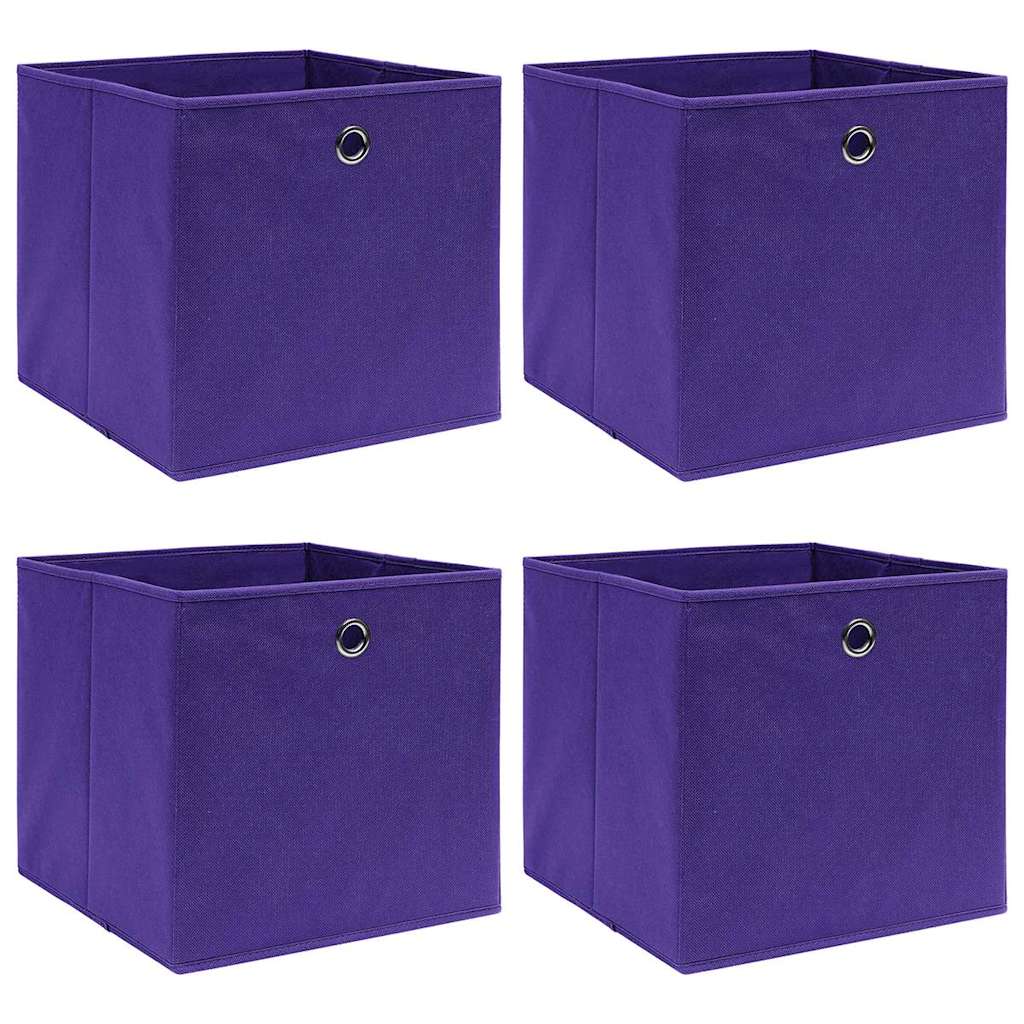 Mittekootud kangast hoiukastid 4 tk, 28 x 28 x 28 cm, lilla