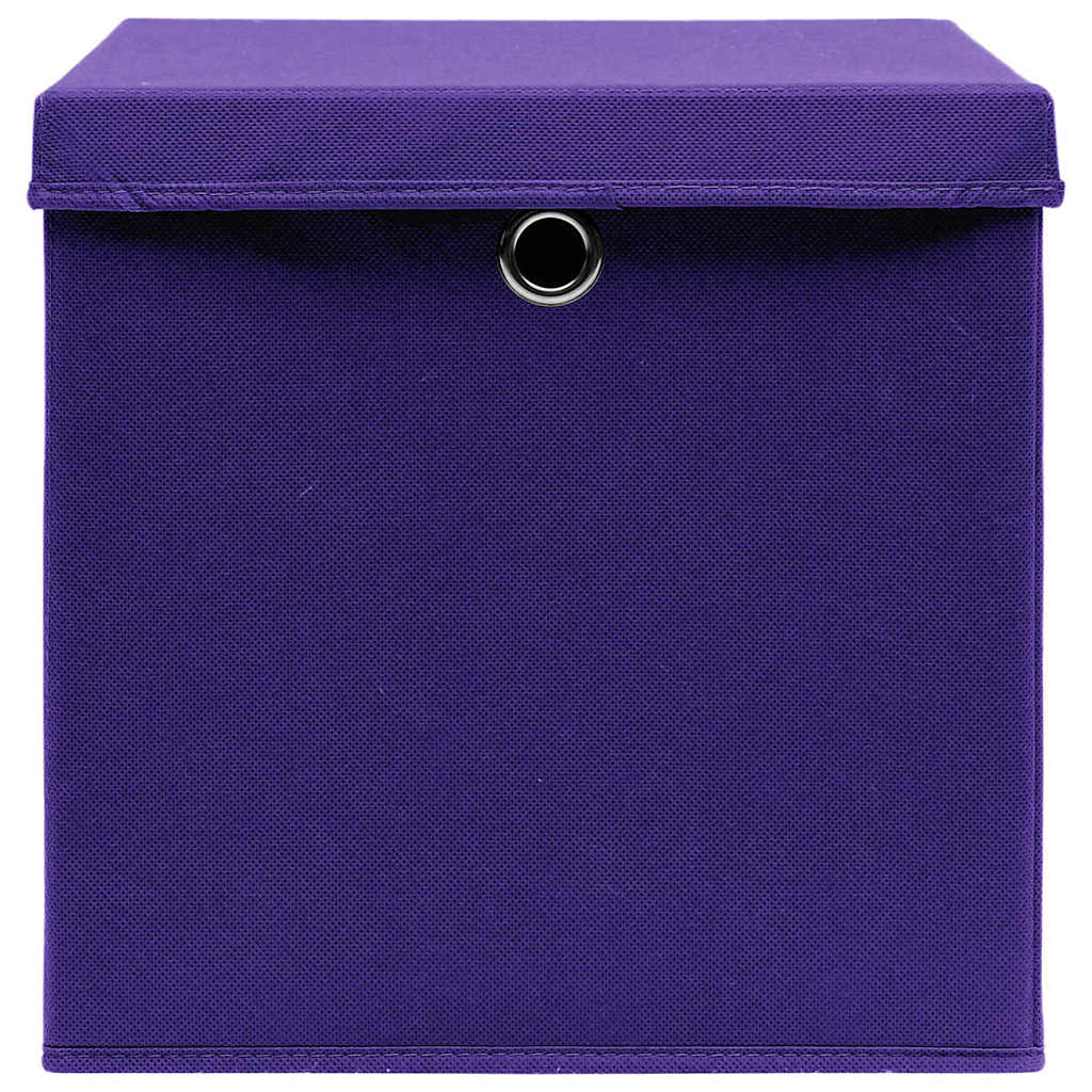 Hoiukastid kaanega 4 tk, 28 x 28 x 28 cm, lilla