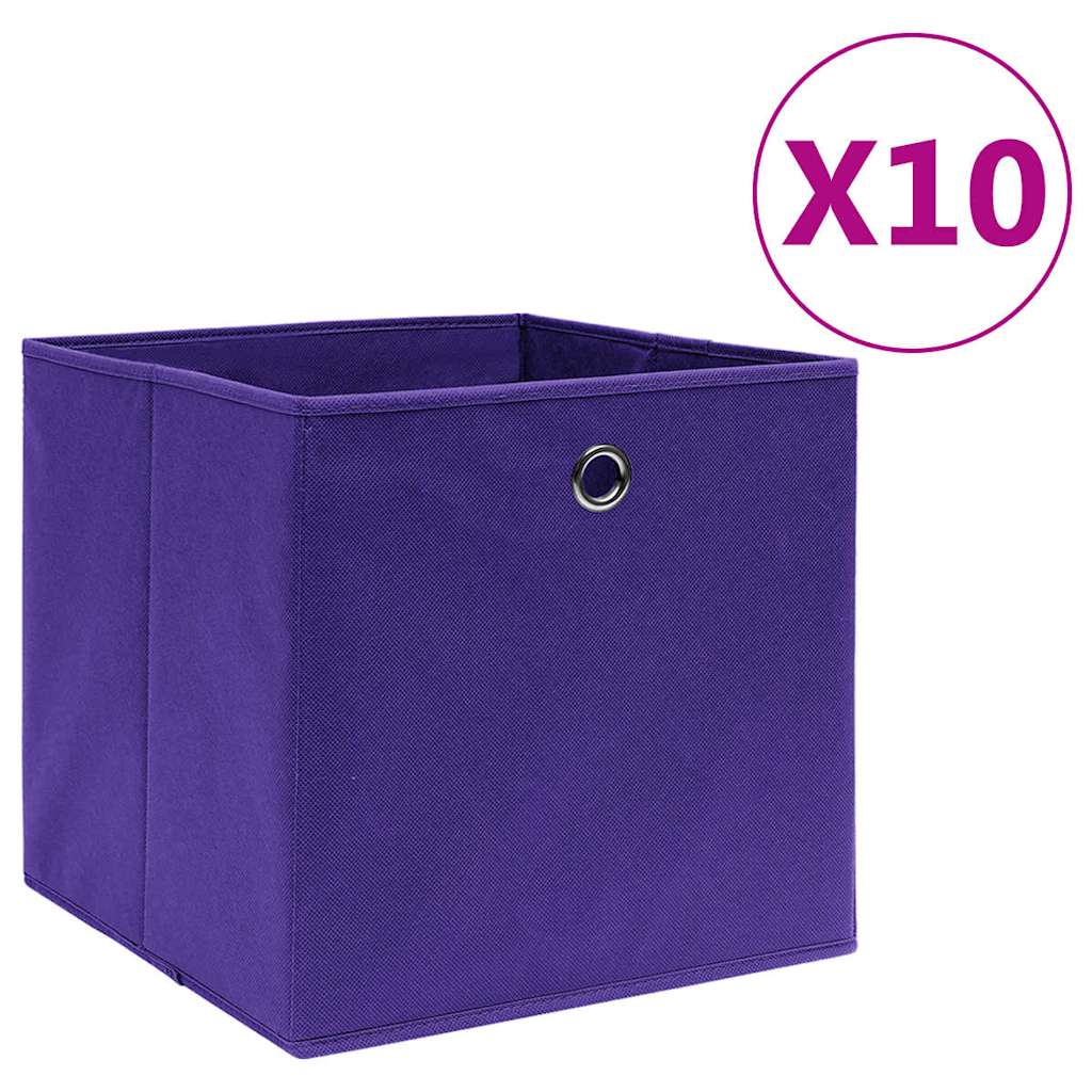 Mittekootud kangast hoiukastid 10 tk, 28 x 28 x 28 cm, lilla