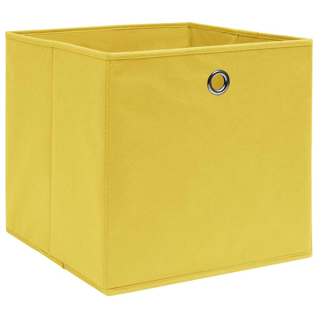 Mittekootud kangast hoiukastid 4 tk, 28 x 28 x 28 cm, kollane