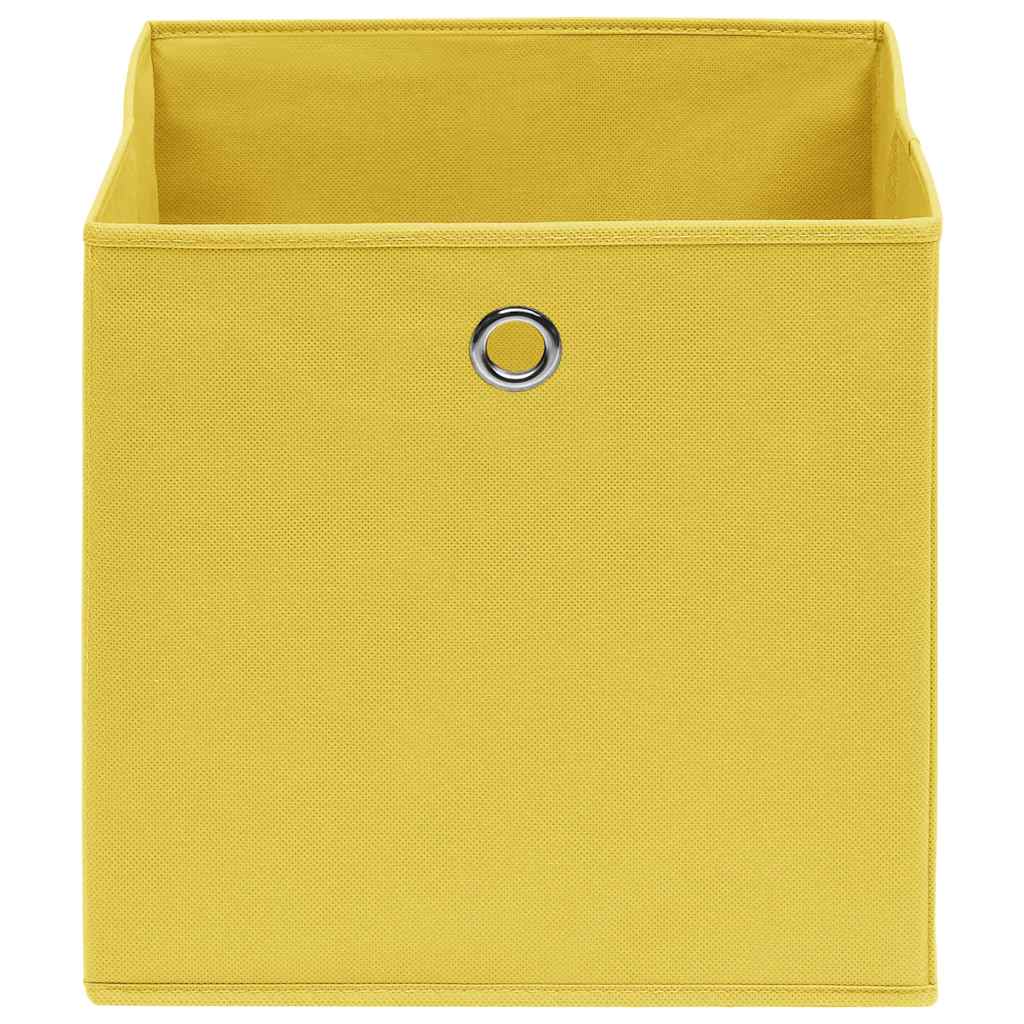 Mittekootud kangast hoiukastid 4 tk, 28 x 28 x 28 cm, kollane