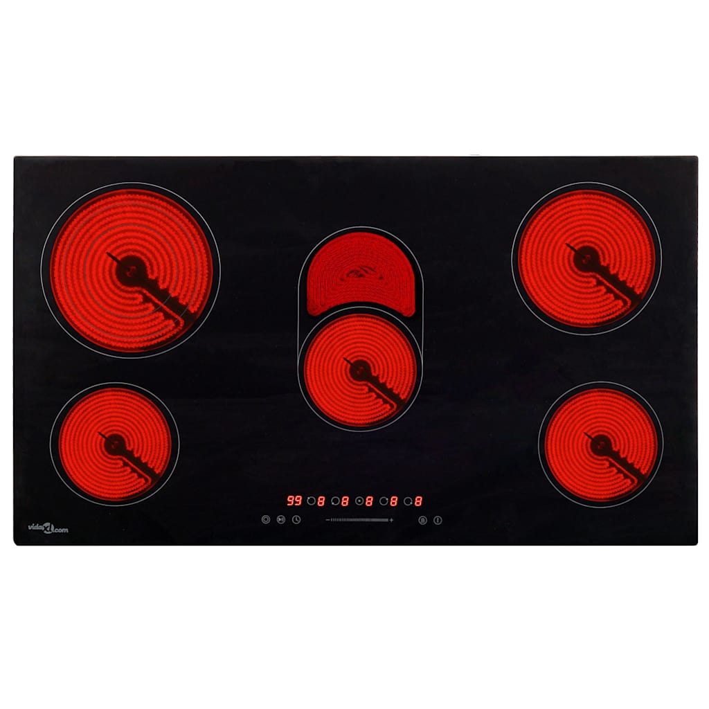 Keraamiline pliit 5 plaadiga, puutetundlik 77 cm, 8500 W