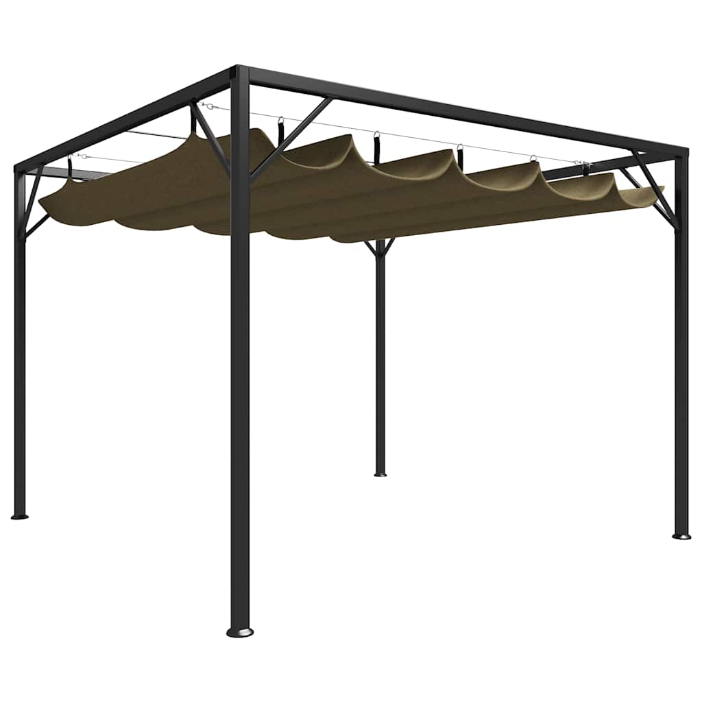 Varjualune eemaldatava katusega 3 x 3 m, pruunikashall 180 g/m²