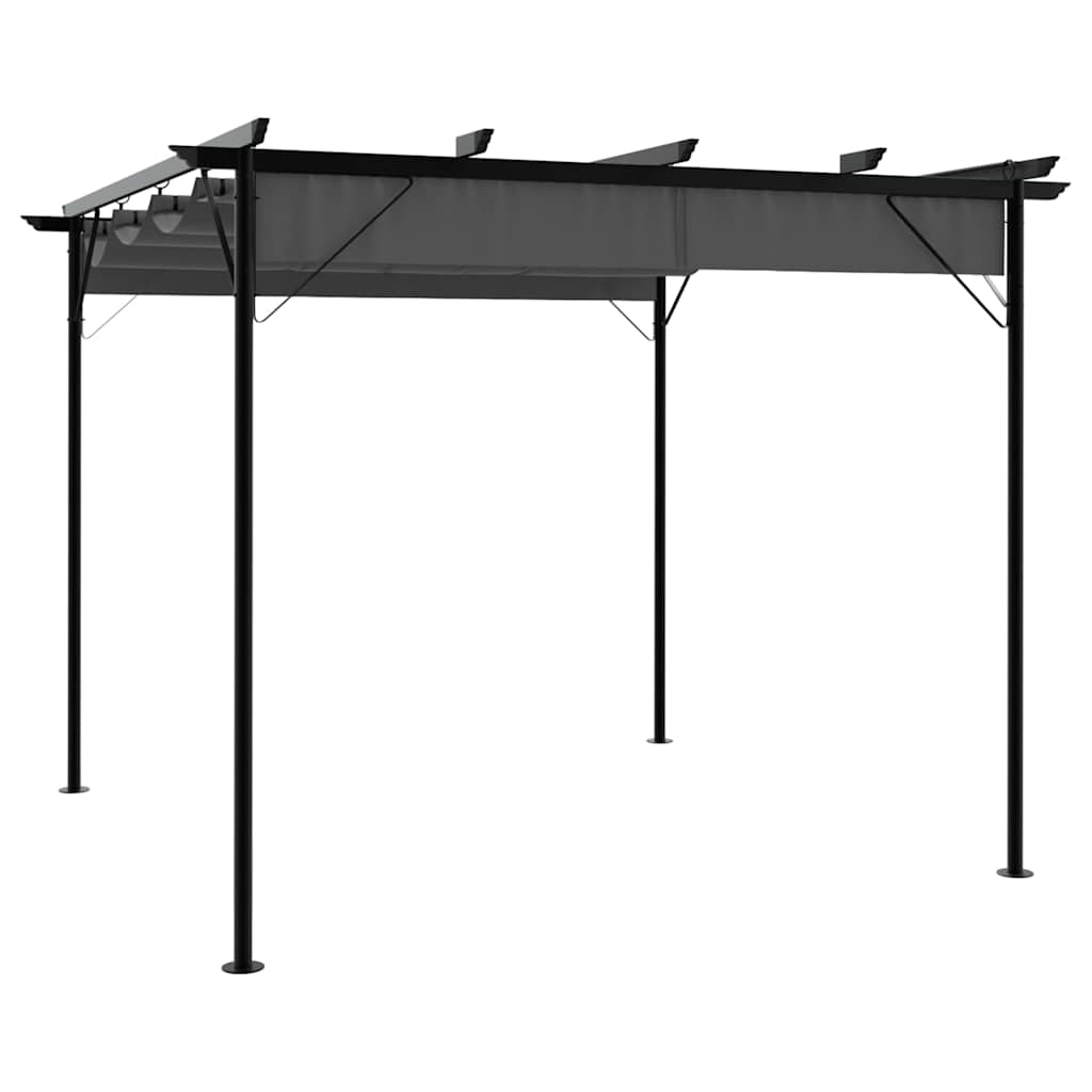 Lehtla eemaldatava katusega 3 x 3 m, pruunikashall 180 g/m²