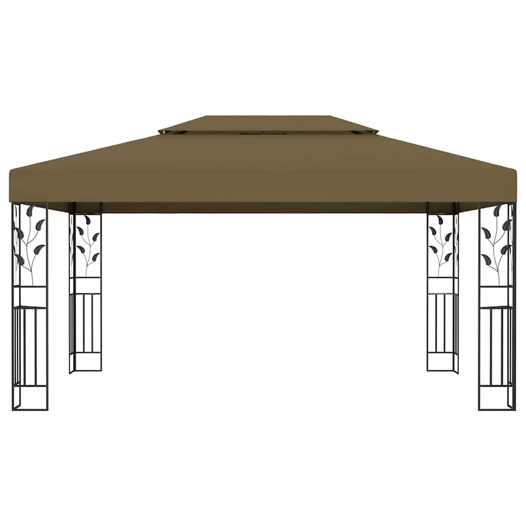 Varjualune, topeltkatusega, 3 x 4 m, pruunikashall, 180 g/m²