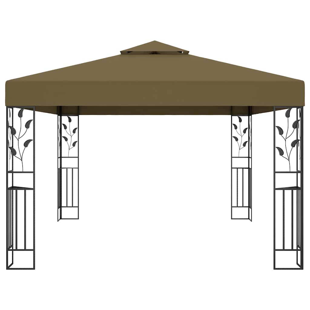 Varjualune, topeltkatusega, 3 x 4 m, pruunikashall, 180 g/m²