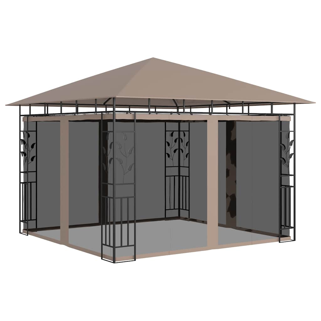 Varjualune sääsevõrguga, 3x3x2,73 m, pruunikashall, 180 g/m²