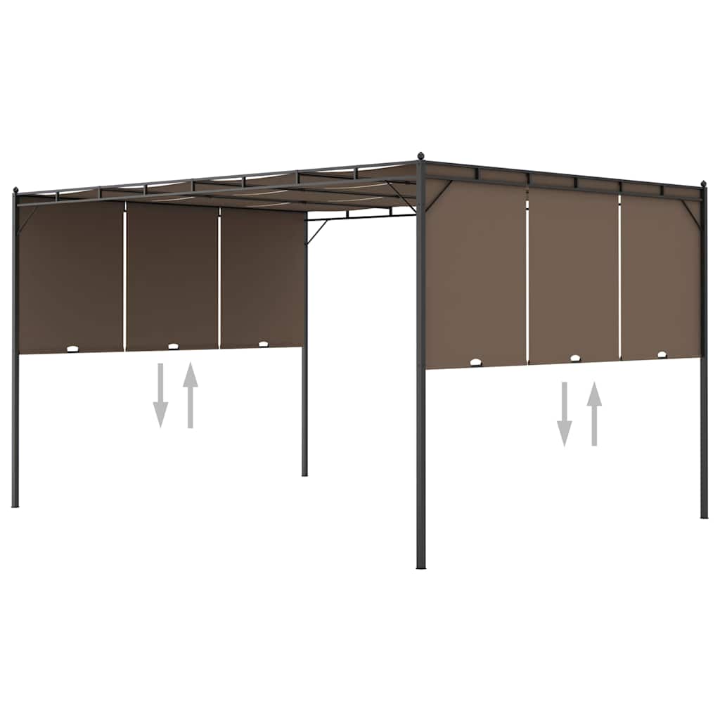 Varjualune küljekardinaga 4 x 3 x 2,25 m pruunikashall