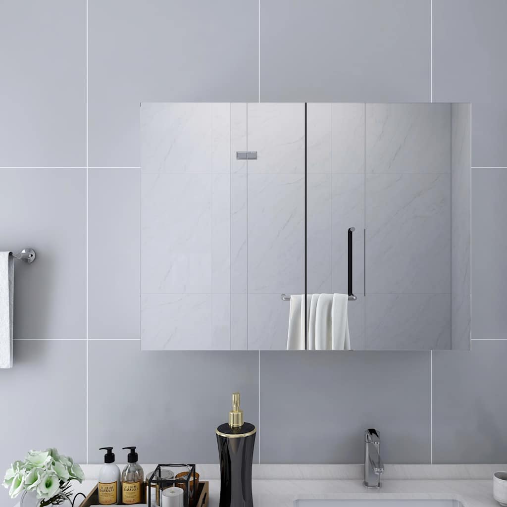 Vannitoa peegelkapp, valge, 80 x 15 x 60 cm, MDF