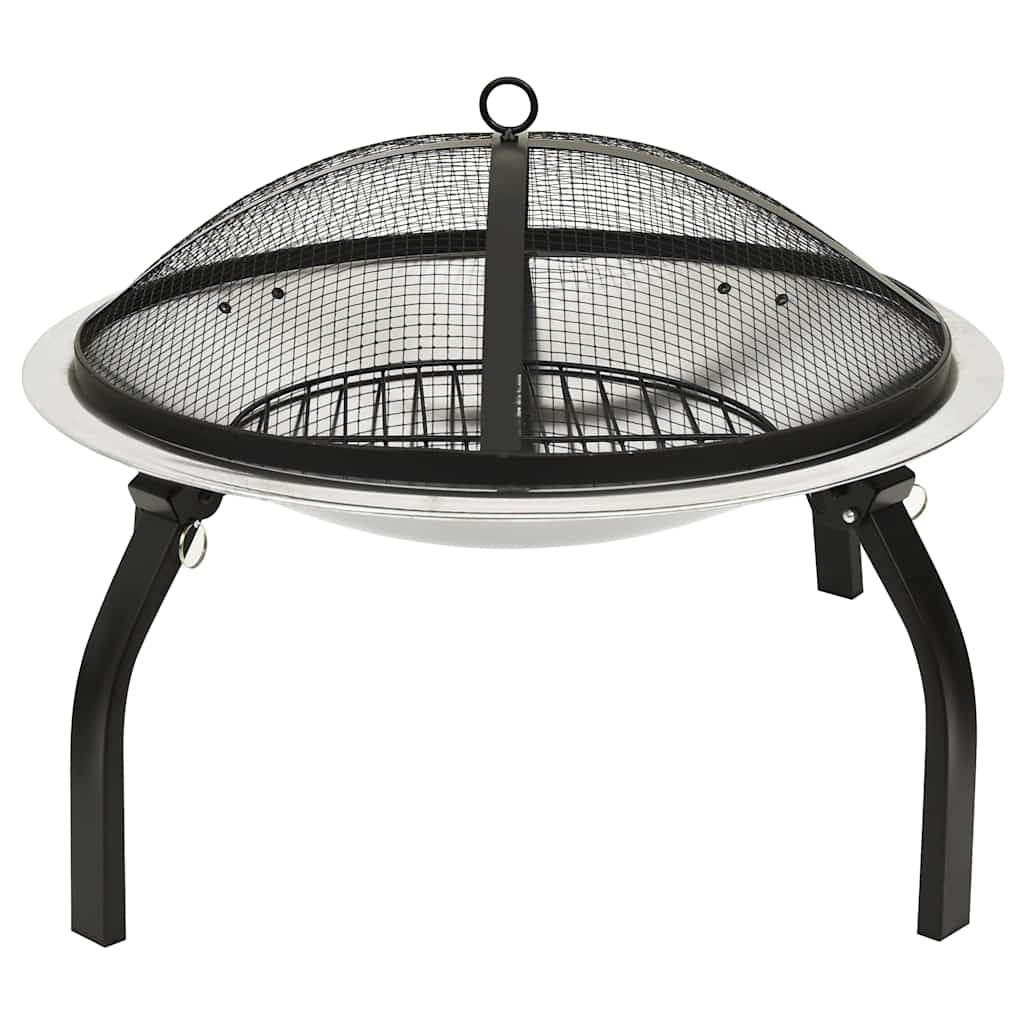 Kaks ühes tulease ja grill, 56 x 56 x 49 cm, roostevaba teras