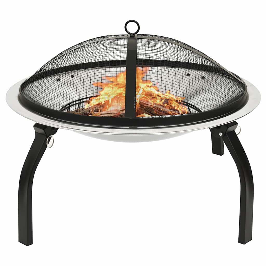 Kaks ühes tulease ja grill, 56 x 56 x 49 cm, roostevaba teras