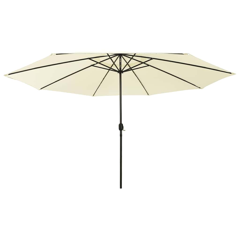 Aia päikesevari LED-tuledega, 400 cm, liiv