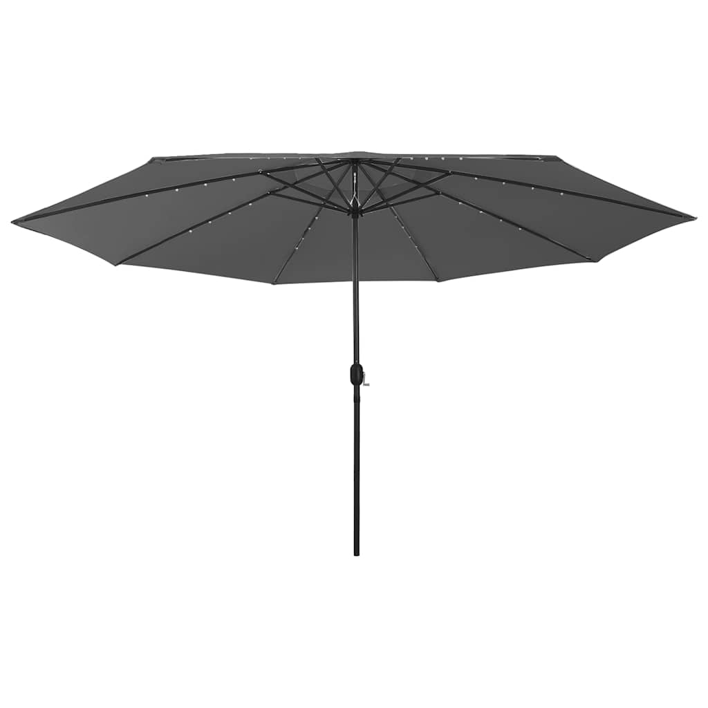 Aia päikesevari LED-tuledega, 400 cm, antratsiit