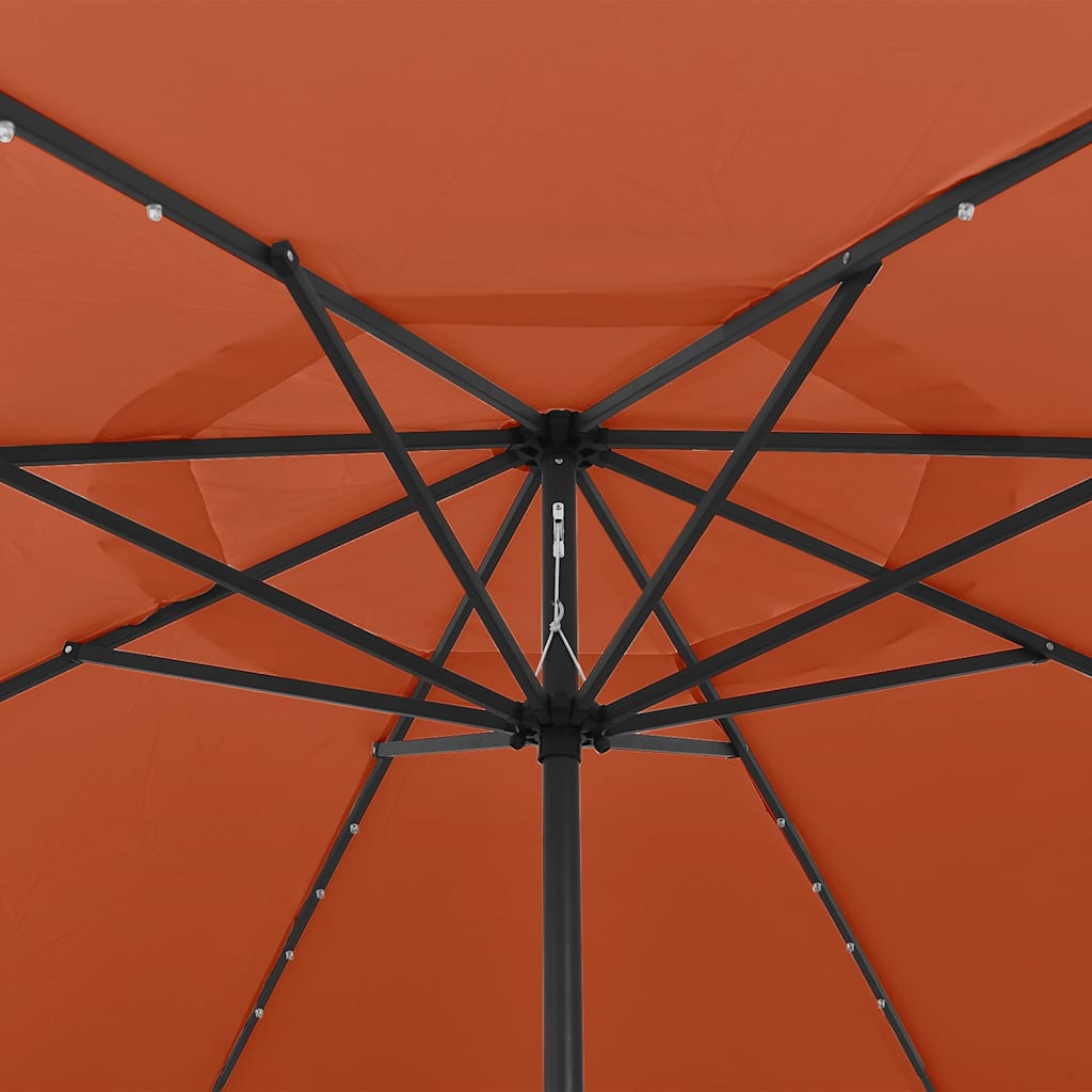 Aia päikesevari LED-tuledega, 400 cm, terrakota